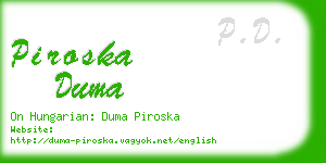 piroska duma business card